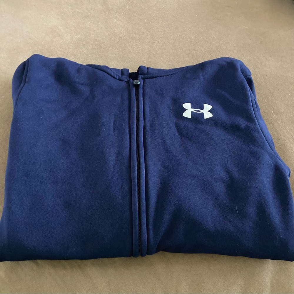 Navy Blue UA boys zip up hoodie size M